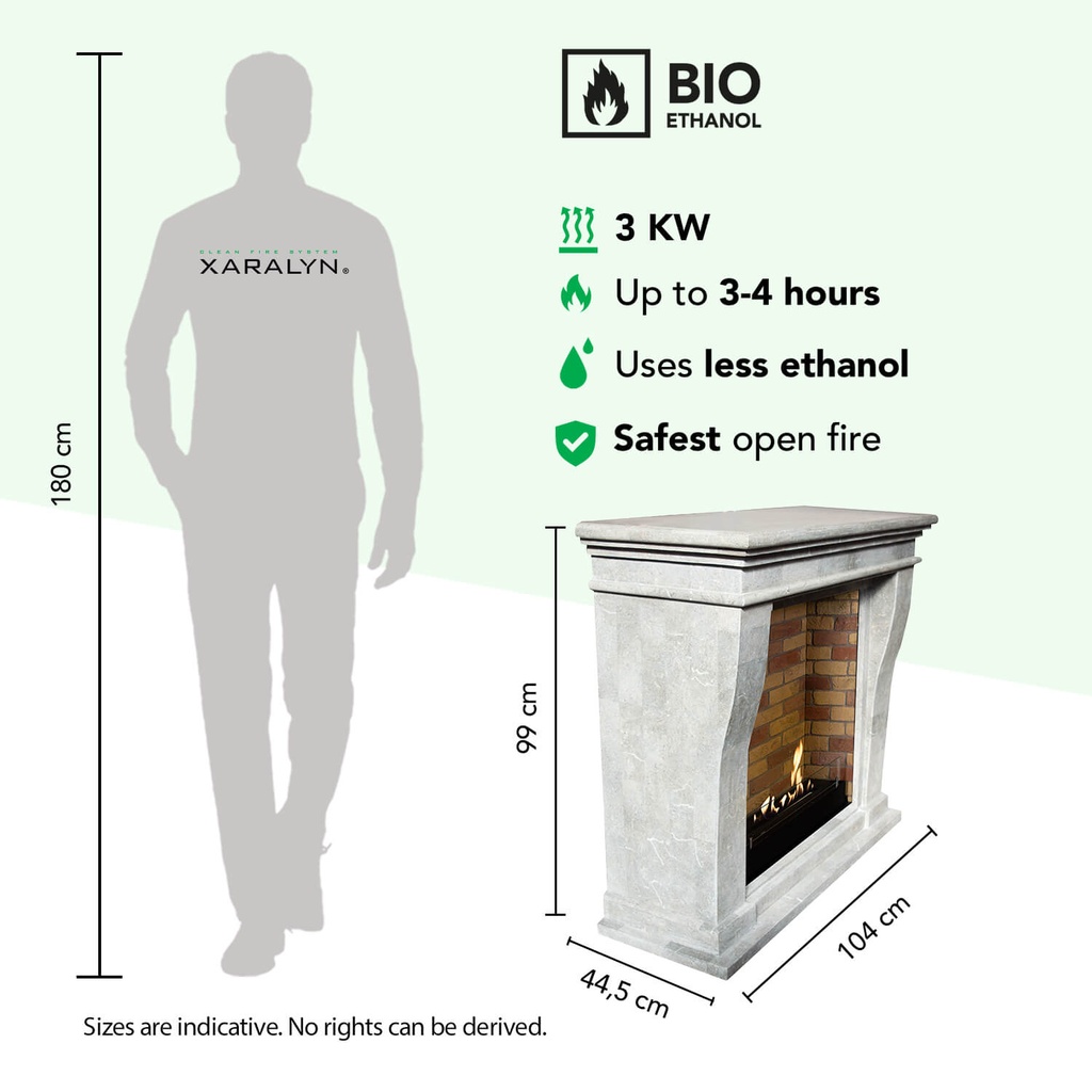 Kreta Mini bio-ethanol haard schaal