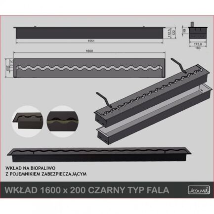 Wkład na biopaliwo Fala 1600x200