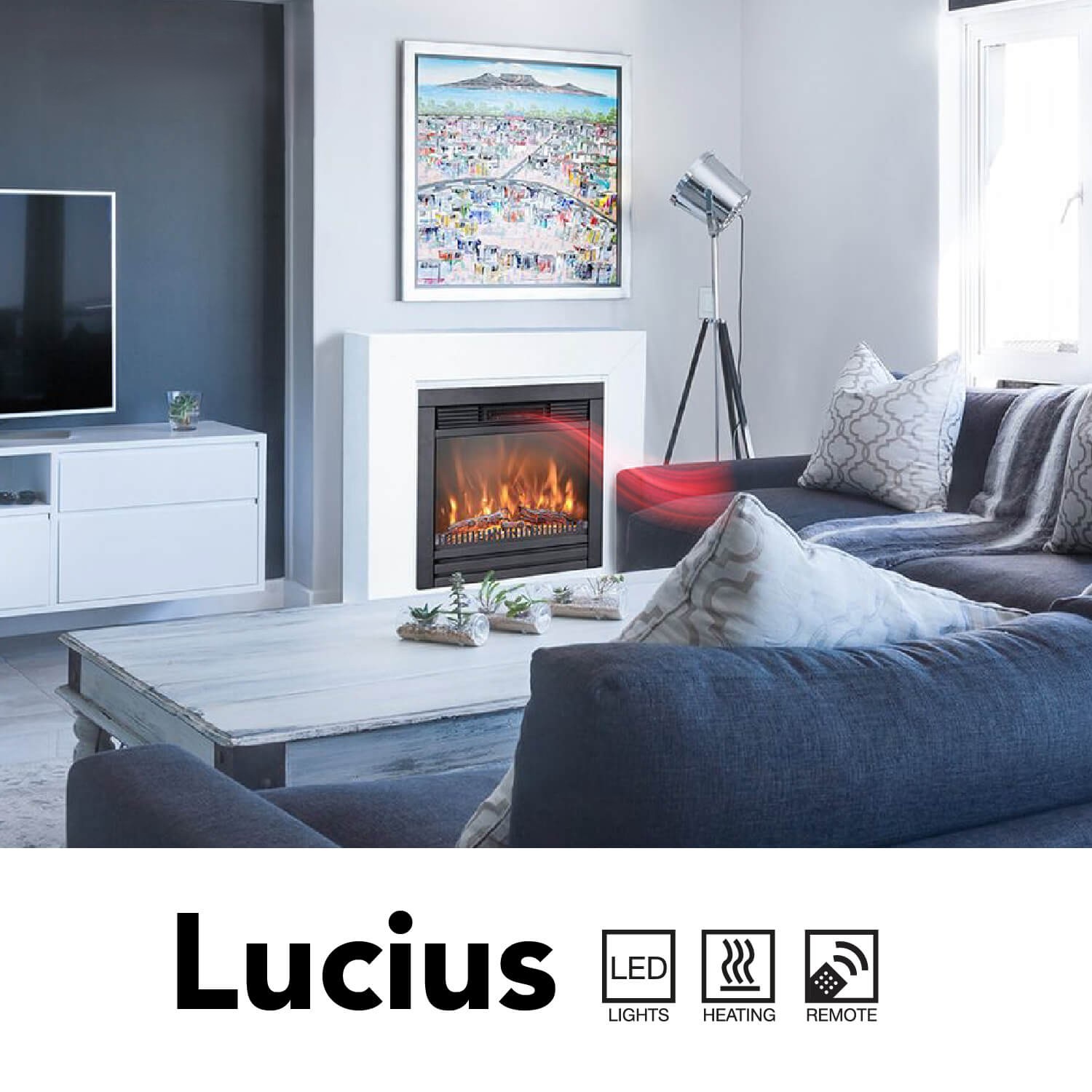 Lucius elektrische LED inbouwhaard (6)