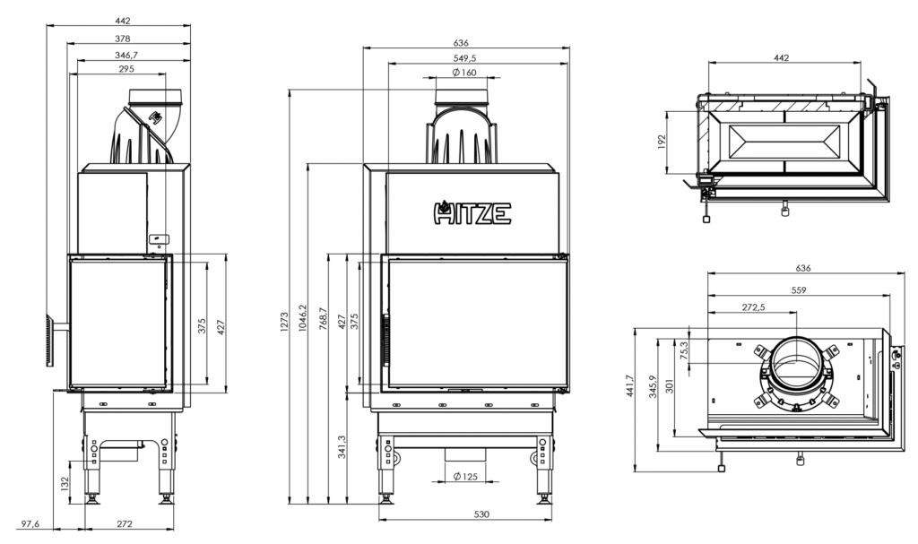 Wkład HST 54x39R rysunek techniczny