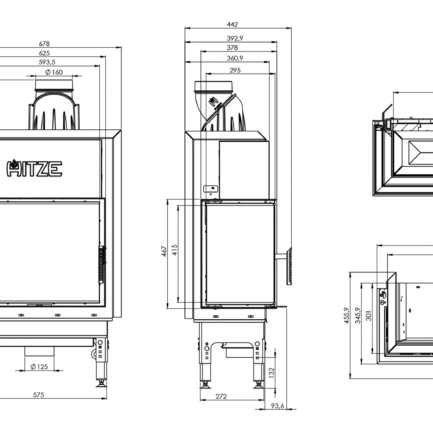 wkład kominkowy 59x43.L - wymiary