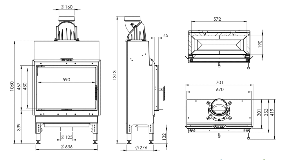 Wkład HST 59x43S rysunek techniczny