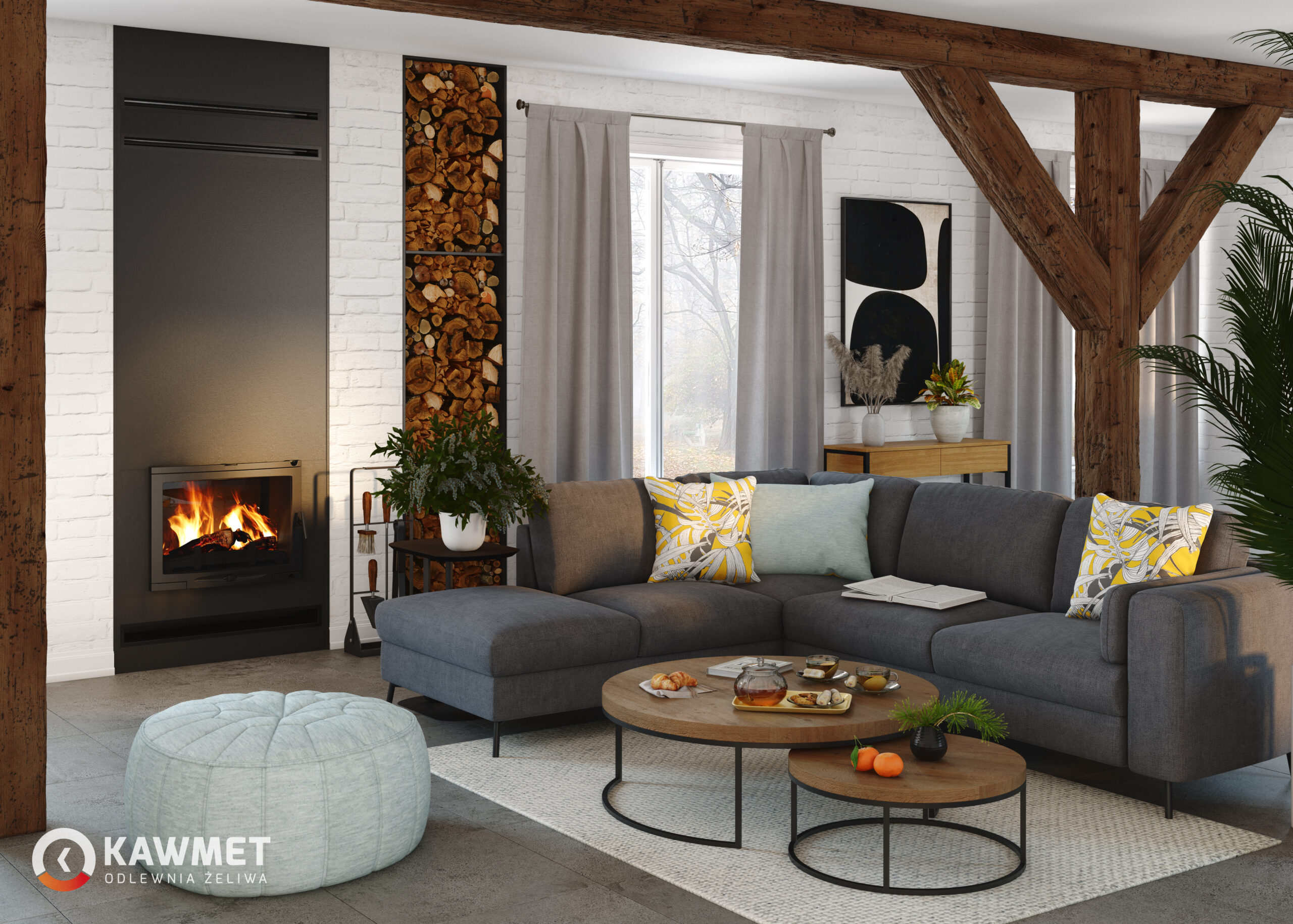 Wkład kominkowy KAWMET W17 Panorama (16,1 kW) ECO (9)