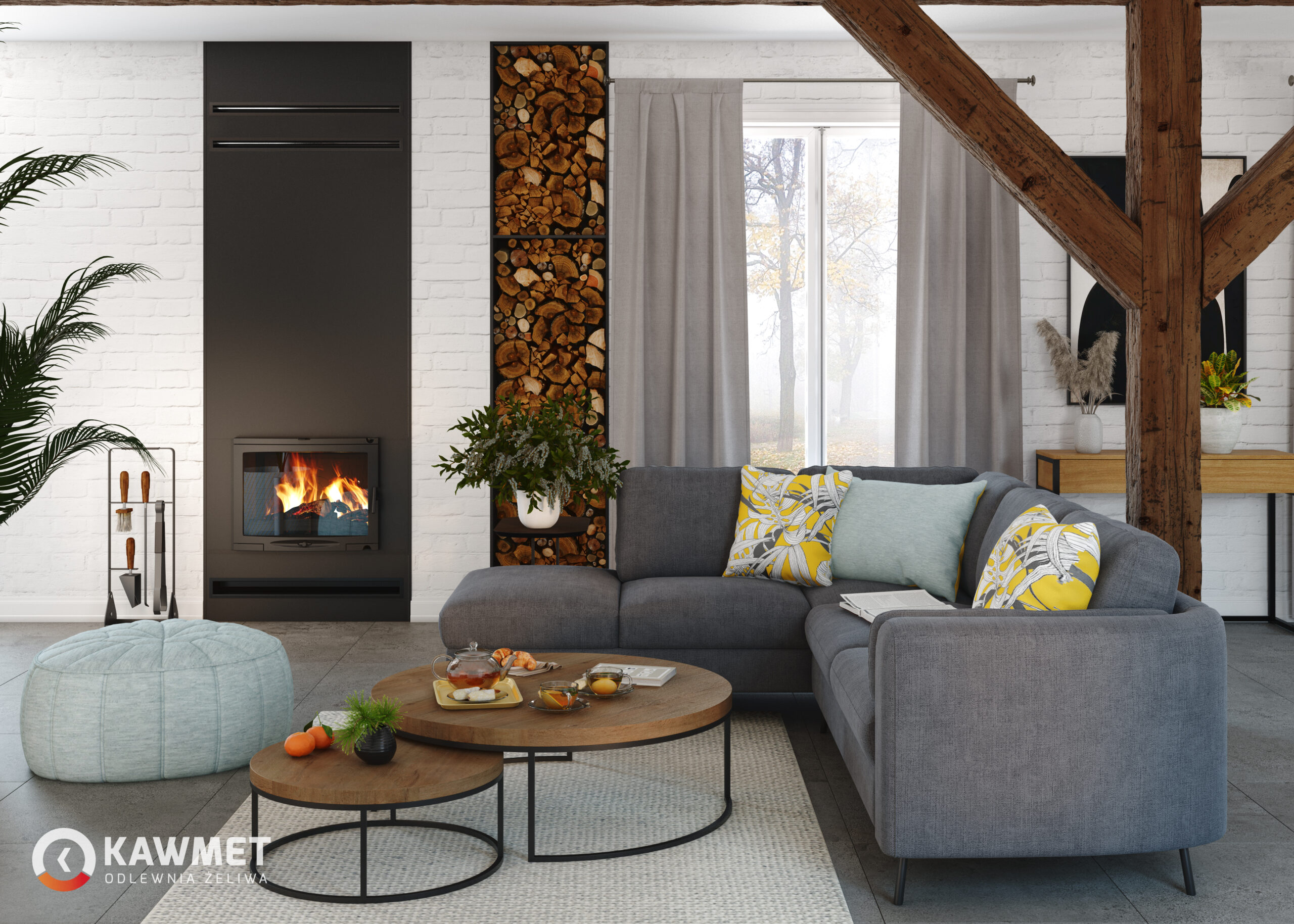 Wkład kominkowy KAWMET W17 Panorama (16,1 kW) ECO1